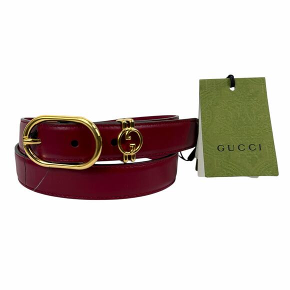 Gucci Interlocking GG Logo Leather Belt Russet Red Size 80cm/ 32in main image 10